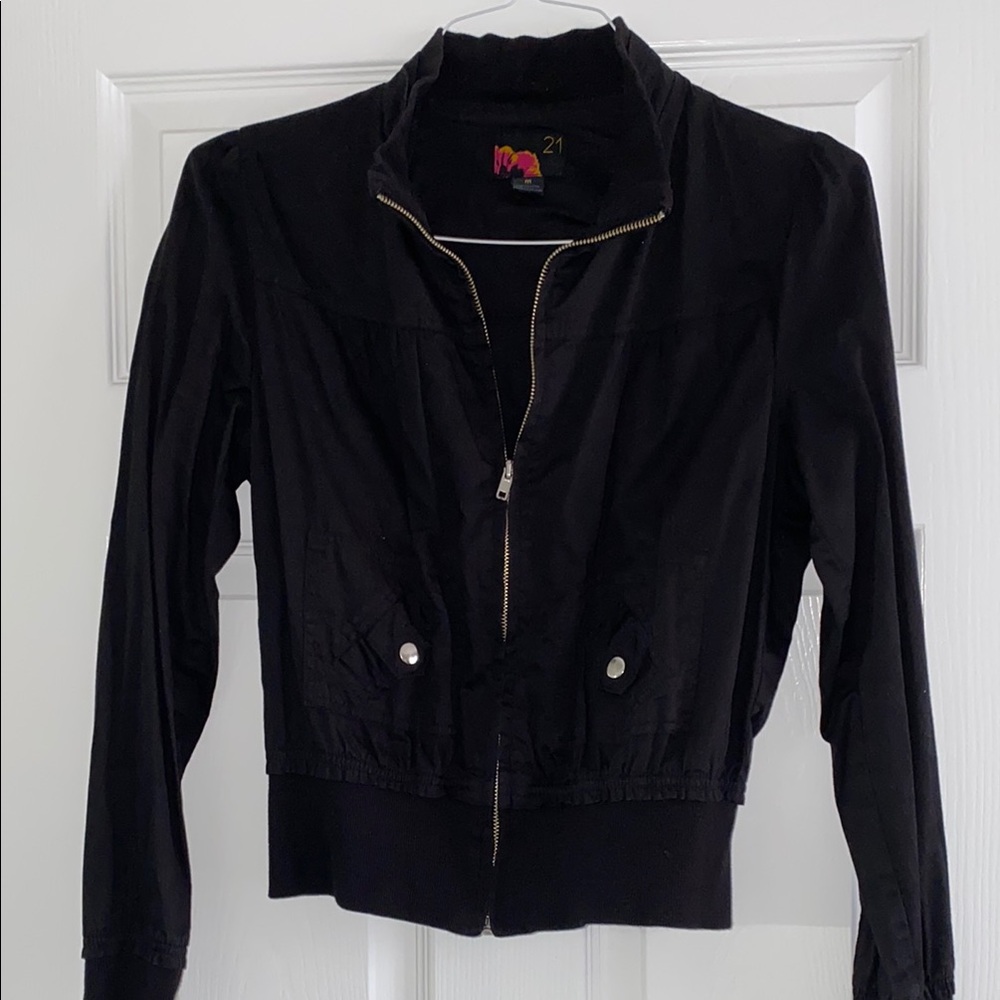 Black juniors Jacket with zipper MEDIUM